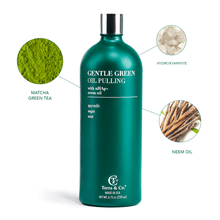 Load image into Gallery viewer, Gentle Green™ Oral Detox Bundle – Stainless Steel Tongue Scraper &amp; Ayurvedic Oil Pulling (Fluoride-Free, Enamel Support)
