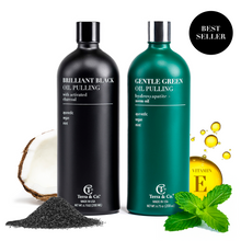 Load image into Gallery viewer, Terra &amp; Co.® Oil Pulling Bundle – Gentle Green + Brilliant Black | Ayurvedic Detox, Enamel Protection &amp; Whitening
