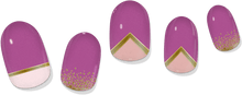 Load image into Gallery viewer, COLOR CHANGE Pink &amp; Gold Delicate Geometric Gel Nail Wrap - Pothos Beauty
