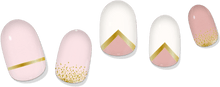 Load image into Gallery viewer, COLOR CHANGE Pink &amp; Gold Delicate Geometric Gel Nail Wrap - Pothos Beauty
