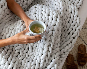 Gravity Chunky Knit Blanket | Gravity Blankets - Pothos Beauty 10 lbs weighted blanket200 - 300anxiety relief